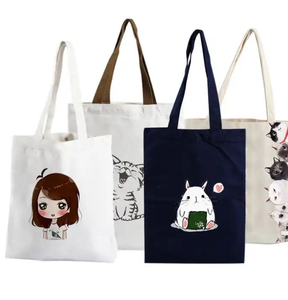 กระเป๋าช้อปปิ้งแฟชั่นแบบมีซิป สไตล์เกาหลี กระเป๋าโท้ทผ้าแคนวาสพิมพ์ลาย กระเป๋าโท้ทผ้าฝ้ายสำหรับผู้หญิง พร้อมโลโก้พิมพ์ตามสั่ง - Product Image 3