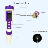 Testeur de qualité de l'eau Bluetooth 10 en 1 TDS/H2/PH/ORP/S.G/EC/Salinité/Chlore/Température/Résistivité