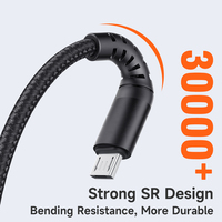 Mcdodo 228 kabel SR kuat kepang nilon, kabel pengisian mikro 0.2m/1m 3A QC3.0, kabel Usb mikro untuk ponsel