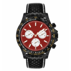 Montre chronographe en quartz personnalisée OEM, boîtier en fibre de carbone, verre saphir, étanche 50M - Product Image 1