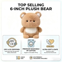Ours en peluche super mignon de 6 pouces, certifié CPC, pour cadeaux et promotions |   Vente en gros à faible MOQ