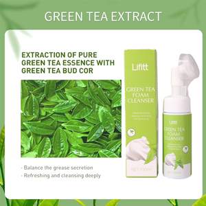 Nettoyant visage au thé vert biologique Lifitt, soin de la peau liquide doux, nettoyant facial hydratant pour peaux sensibles, anti-allergique, anti-acné - Product Image 3