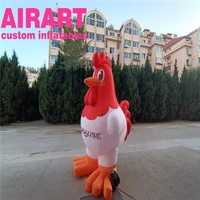 Coq gonflable de 2 mètres de haut pour les décorations de la rue des fêtes, ballon gonflable modèle Big Chicken