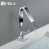 Robinet de cascade sanitaire à poignée unique Chrome salle de bains robinet de lavabo mélangeur robinets