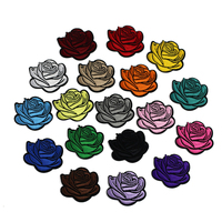 Patchs brodés thermocollants motif rose, 18 couleurs, 2 tailles disponibles pour vêtements et confections