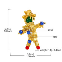 Broche Corsage Vintage Haut de Gamme XILIANGFEIZI pour Femme, Nouveau Style 2025, Accessoire de Mariage de Luxe Style Magazine Effet Épouvantail