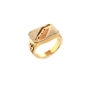 แหวนค็อกเทลทรงสี่เหลี่ยมผืนผ้าทองคำ 18K ประดับเพชรแบบฝังเต็ม รุ่น Golden Oak Mens สำหรับงานปาร์ตี้และงานแต่งงาน รุ่น Oak16 - Product Image 1