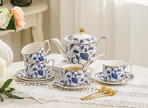 Wholesale 15-Piece High-End Ceramic Coffee & Tea Set Bone China for Afternoon Tea & <b>Black</b> Tea Presented in a Stylish <b>Gift</b> <b>Box</b> - Product Image 3