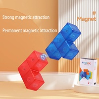 Ensemble de blocs de construction cubes magnétiques polyvalents à modélisation 3D pour enfants avec cartes de guidage en plastique durable