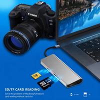 Hub USB C 7 en 1 con HDMI 4K, RJ45 Gigabit, USB 3.0, PD 60W, Lector de Tarjetas SD y TF, Base de Aluminio para MacBook y Laptop