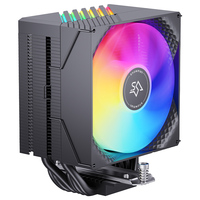 Refroidisseur de processeur à tour unique SNOWMAN MX60-Colorful-BK, 6 caloducs, roulement hydraulique, ventilateur silencieux coloré, refroidissement de PC de jeu, Intel AMD