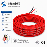 Câble PVC rouge 3 conducteurs UL20549 pour instrumentation industrielle, 16AWG, cuivre étamé torsadé, double blindage, IP44, fil 3C