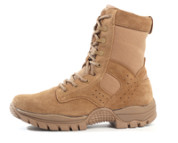 Bottes tactiques légères en cuir de vache, fermeture éclair latérale, bottes de randonnée en plein air, chaussures de sécurité