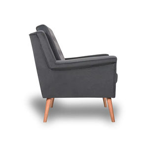 Sillón de Ocio Plegable Ajustable de Tela Gris Oscuro de Lujo Moderno Sans para Sala de Estar, Oficina en Casa, Dormitorio, Uso en Hoteles - Product Image 3