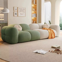 Canapé modulable confortable à plusieurs places, style crème français moderne, en velours, avec accoudoirs, pour salon, vente chaude