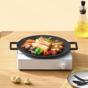 34CM Korean BBQ Cast Iron <strong>Grill</strong> Griddle <strong>Pan</strong> Flat Bottom Outdoor Barbecue and Pancake Frying <strong>Pan</strong> - Product Image 5