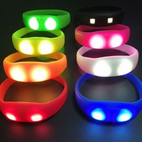 Pulsera LED de Silicona con Control Remoto, Regalo de Boda, Logotipo Personalizado, 7 Colores, Pulseras Luminosas para KTV, Control por Voz