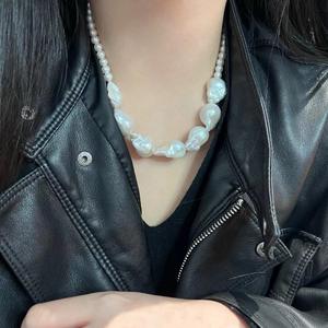 Collier en perles d'eau douce naturelles pour Xiaomi, forme de riz, chaîne de clavicule exquise, simple et élégante, produit en gros - Product Image 4