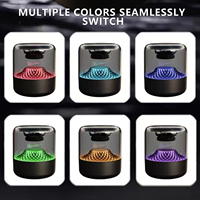 Mini haut-parleur sans fil portatif rond TF USB AUX BT de Subwoofer de musique mobile de vente chaude avec la lumière colorée de LED