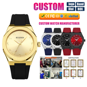 Montre-bracelet en quartz de luxe pour homme, étanche 5ATM, logo personnalisé, largeur du bracelet 20 mm, diamètre du cadran 42 mm, montre classique en silicone - Product Image 1