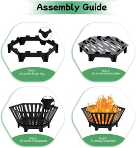 <b>Portable</b> Modern Metal <b>Fire</b> <b>Pit</b> Outdoor with Storage Bag <b>for</b> <b>Camping</b> Picnic Backyard Garden Outdoor Use - Product Image 3