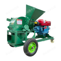Broyeur de bois multifonctionnel robuste, broyeur de sciure de bois moyen et grand, broyeur de branches mobile diesel pour jardin, 380V, garantie 1 an