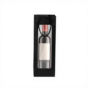 Sac en papier personnalisé avec logo, en carton blanc, pour emballage cadeau de bouteille simple ou double, sac de transport pour vin, avec ruban laminé pour bougies et artisanat - Product Image 4