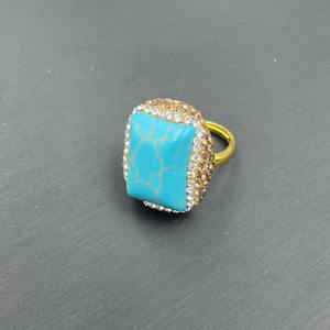 Ensemble de bijoux pour femmes, boucles d'oreilles pendantes en alliage plaqué or de style bohème chinois vintage avec turquoise - Product Image 3