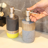 JIAYE Distributeur de savon en céramique texturée, 1 pièce, vente en gros - Accessoires de salle de bain de couleur naturelle pour maisons, hôtels et spas