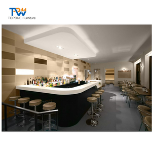Mostrador de <span class=keywords><strong>bar</strong></span> moderno en forma de L para restaurante, cafetería, cafetería, Mostrador de cajero personalizado moderno - Product Image 4
