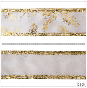 Ruban en satin sur mesure avec bordure métallique en gros pour emballage cadeau de fête, bricolage, décoration de Noël, d'arbre, de maison, d'hôtel, d'escalier et d'artisanat - Product Image 3