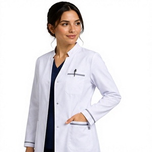 Custom <b>Women</b> Lab Coat <b>White</b> Doctor Workwear <b>Long</b> <b>Sleeve</b> Pharmaceutical Uniform Breathable Cotton Polyester Medical Laboratory - Product Image 1