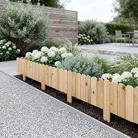 Borde de Madera de Pino Rústico para Jardín - 15.6 pies de Longitud Total (2 Piezas de 7.8 pies de Largo x 8 pulgadas de Alto)