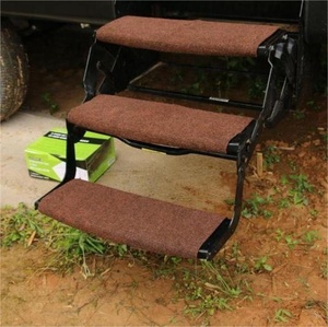 Housse de marchepied d'entrée pour camping-car 45x40cm en tissu gris antidérapant avec œillets métalliques et barres à ressort pour camping-car, <span class=keywords><strong>caravane</strong></span> - Product Image 3