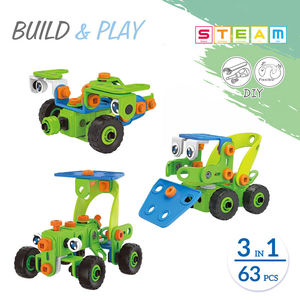 Hanye 63 pièces, ensemble de jouets d'assemblage d'ingénierie 3 en 1, vis, écrous, outils, kit de construction STEM, motricité fine, cadeau créatif pour enfants - Product Image 2