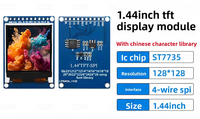 1,44 Zoll TFT LCD Modul ST7735 Kleines Display 128x128 Auflösung Quadratisches LCD Panel SPI Farbbildschirm