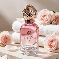 Nouveau produit, flacons de parfum de luxe Rose, 50 ml, flacon de parfum en verre rose, flacon de parfum rond