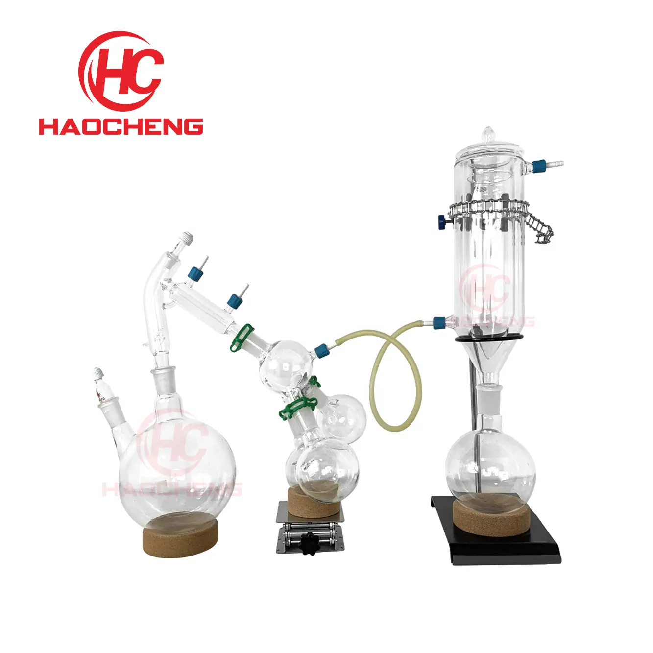 Appareil de distillation à vapeur d'huile essentielle en verre de laboratoire