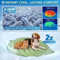 Tapis rafraîchissant pour chien en forme de feuille, réversible, toutes saisons, couverture unie en nylon et polyester Qmax, polaire douce et chaude, lavable à la main, pour chats et petits chiens