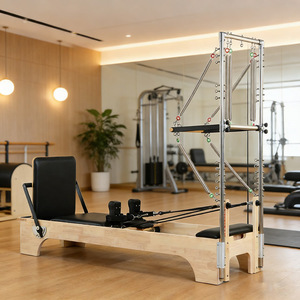 <span class=keywords><strong>Pilates</strong></span> Cadillac <span class=keywords><strong>Reformer</strong></span> con Trapeze Regolabile, Attrezzatura Fitness per Palestra, <span class=keywords><strong>Benefici</strong></span> per la Salute, per Studio e Uso Domestico, 2-in-1, in Quercia e Acero - Product Image 2