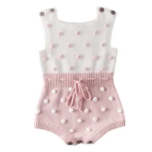 Offre Spéciale bambin imprimé à pois 100% coton doux enfants pull bébé barboteuse