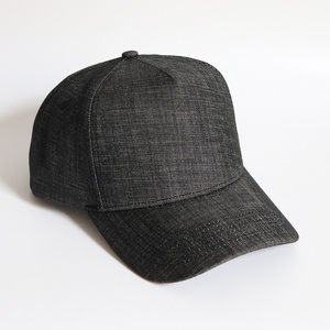 Oem caldo di vendita su ordinazione di nuovo stile di alta qualità nero del denim UNA cornice A forma di 5 pannello berretti da baseball del cappello uomo outdoor sport streetwear - Product Image 3