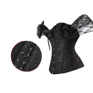 Corsé Sexy de Satén para Mujer con Cordones y Varillas Sobre el Busto, Top Tipo Bustier, Faja Moldeadora de Cintura, Tallas S-6XL - Product Image 4