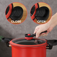 Casserole à pression en alliage d'aluminium rouge de grande taille pour cuisiner