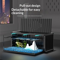 Conteneur transparent en plastique pour blocs de construction, aquarium rectangulaire pour poissons Betta, présentoir pour la maison et les supermarchés