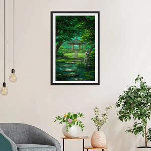 Cuadro Decorativo de Gazebo en el Bosque, Impresión de Alta Definición, Pintura de Paisaje en Lienzo con Marco Interior para Decoración del Hogar - Product Image 2