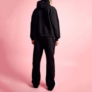 Men 100% Cotton Heavyweight Oversized Hoodie Sweatpants 2 Piece Set Winter Streetwear <b>Tracksuit</b> Print Custom Logo Low MOQ - Product Image 2