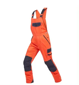 Men Strap Bib Overall Summer Thin Mechanic Sturdy Knee Pads Suspender Labor Multi-pocket Plus Size Workwear Uniform Work Pants