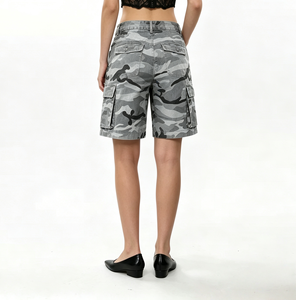SOONREE Short en jean camouflage respirant pour <span class=keywords><strong>femme</strong></span>, <span class=keywords><strong>taille</strong></span> haute, style cargo, streetwear d'été, vente en gros OEM - Product Image 4