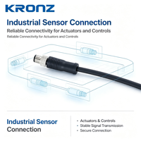 Connecteur de câble circulaire blindé KRONZ M8 à 4 broches, étanche IP67, pré-moulé, pour capteurs industriels, actionneurs, automatisation, codage A, CE UL